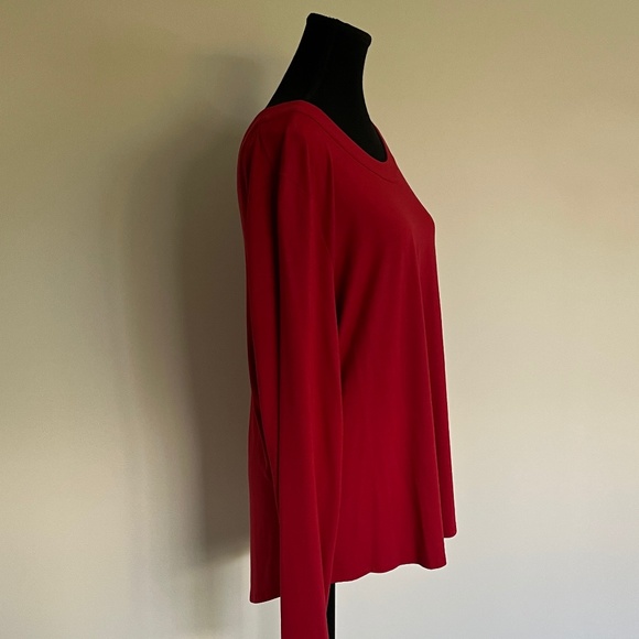 DKNY Scooped Neck Red Top - Size L - Picture 3 of 10
